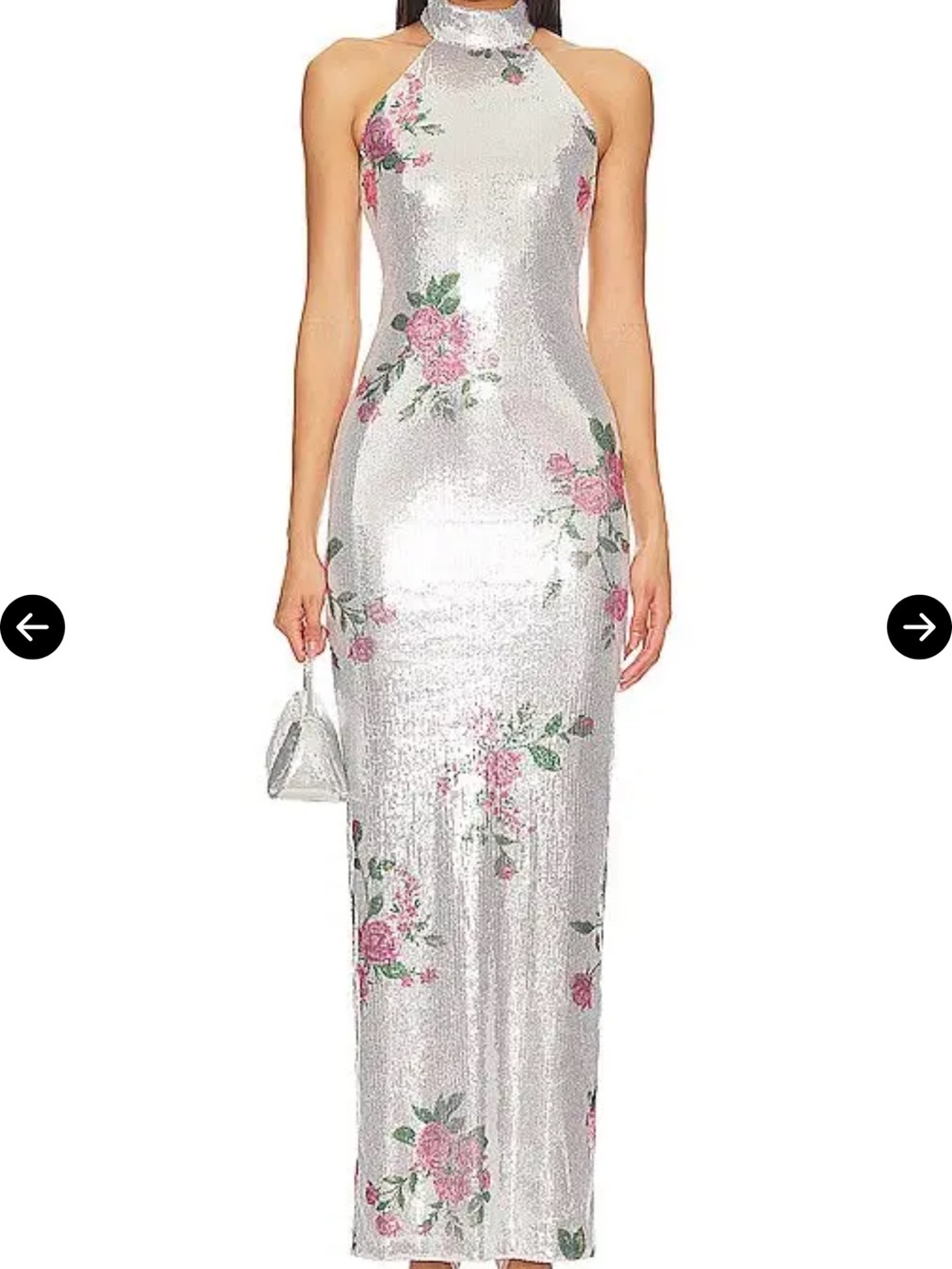 Camila Coelho Luiza Sequin Halter Floral Maxi Dress